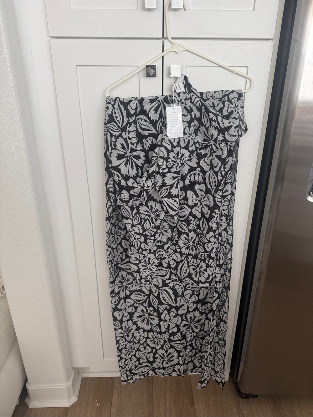 Mikoh Black & White Floral Swim Sarong